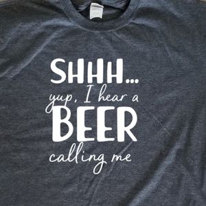 I Hear a Beer Calling Me unisex grey comfy t-shirt